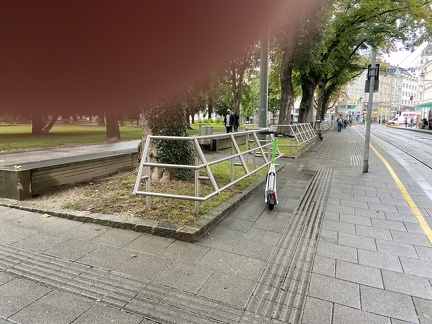 E-Scooter Straßenbahnhaltestelle Goethekreuzung 230821